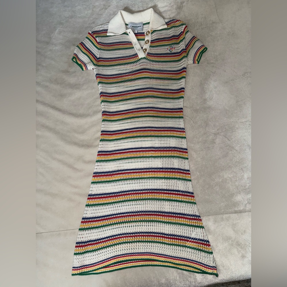 Striped Polo Knit Dress